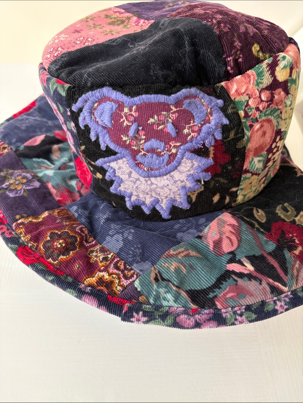 Gypsy Rose Grateful Dead Patchwork Velvet Bucket Hat